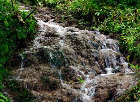 Tufa forming in a waterfall